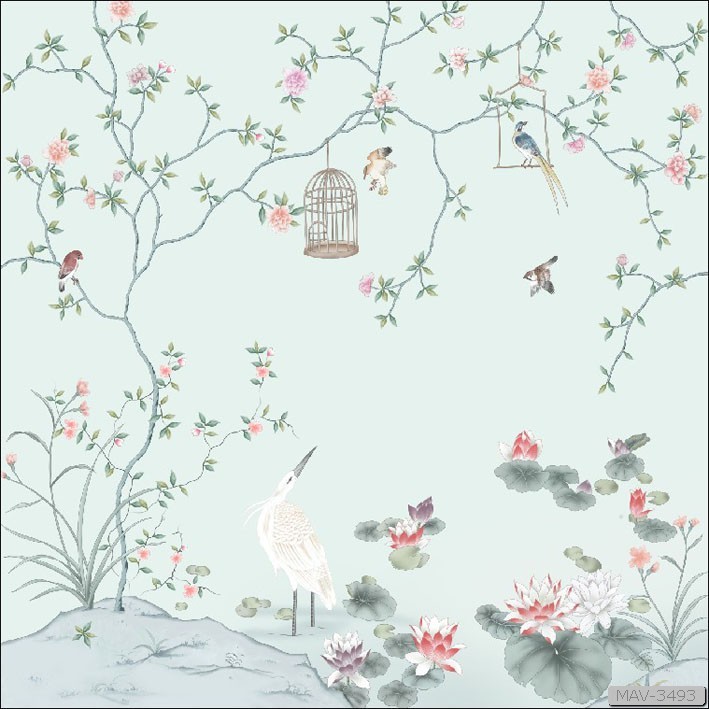 Cây hoa hồng leo và chim MAV-3493 